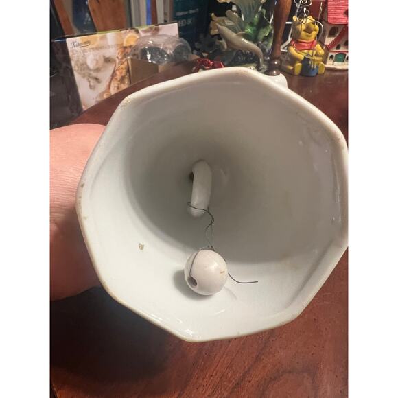 Vintage Porcelain Bell with Pink Roses and Gold Trim Retro Flower Floral Nature - Picture 4 of 7